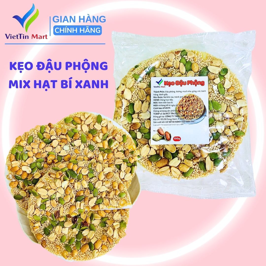 Kẹo Đậu Phộng Mix Hạt Bí Xanh VietTin Mart