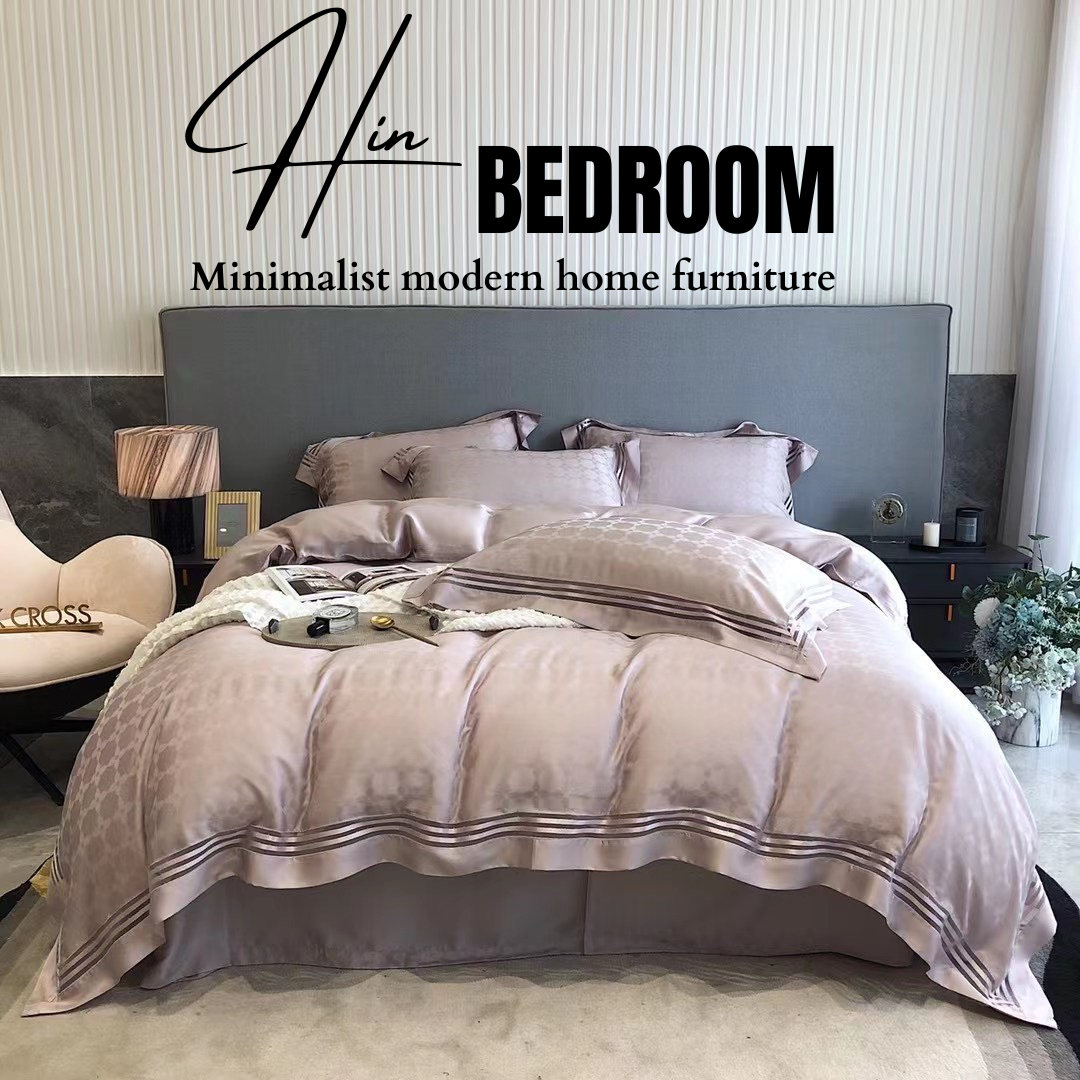 Drap Giường Tencel 100s Markcoss Bộ Chăn Ga Gối Đệm 5 Món Chăn Chần Bông Lụa Nhà Hin Home Bedding