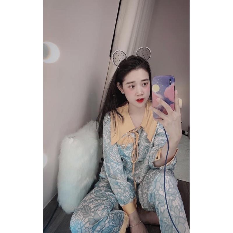Đồ bộ mặc nhà cổ tiểu thư- lụa satin-hàng chất xịn xò