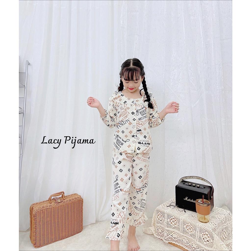 Đồ bộ bé gái, bộ pijama ngắn tay quần dài cho bé gái size 18-30kg chất lụa mango mềm mát