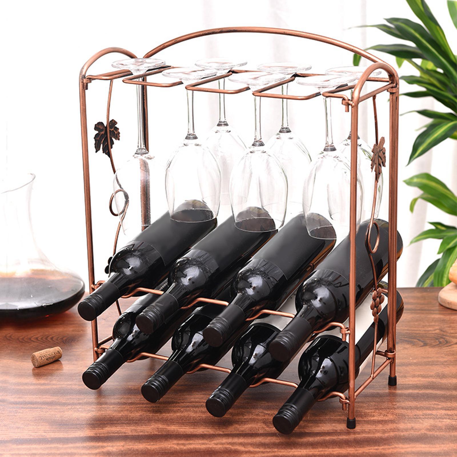 2-Tier Stackable Standing Wine Rack No Assembly Required for Bedroom Office