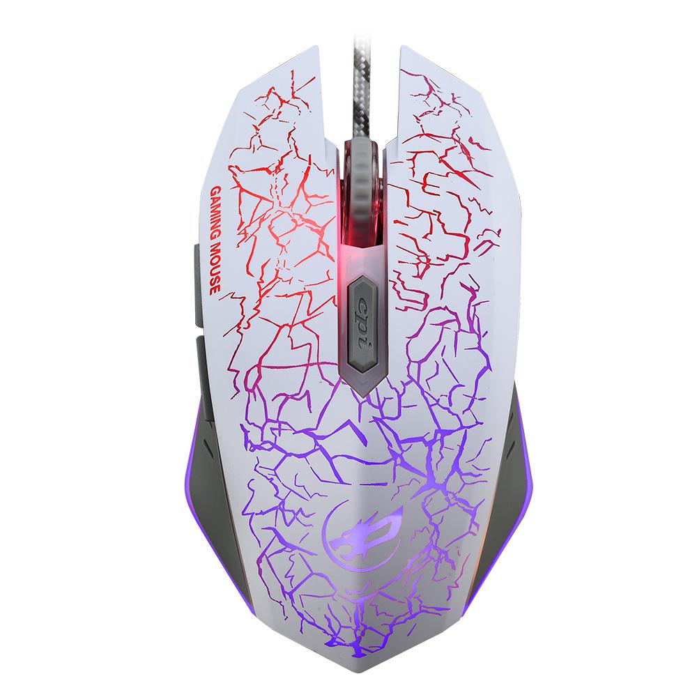 6D Optical Wired Gaming Mouse Game-level Optical Engine Colorful Breathing Light 4-gear Adjustable DPI Ergonomic Mouse
