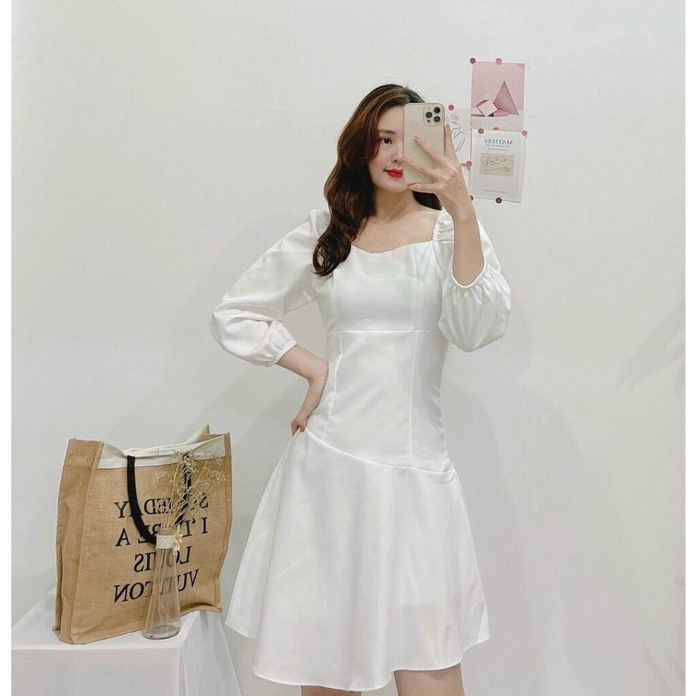 Đầm Trắng Tay Dài, Form Xoè Thanh Lịch