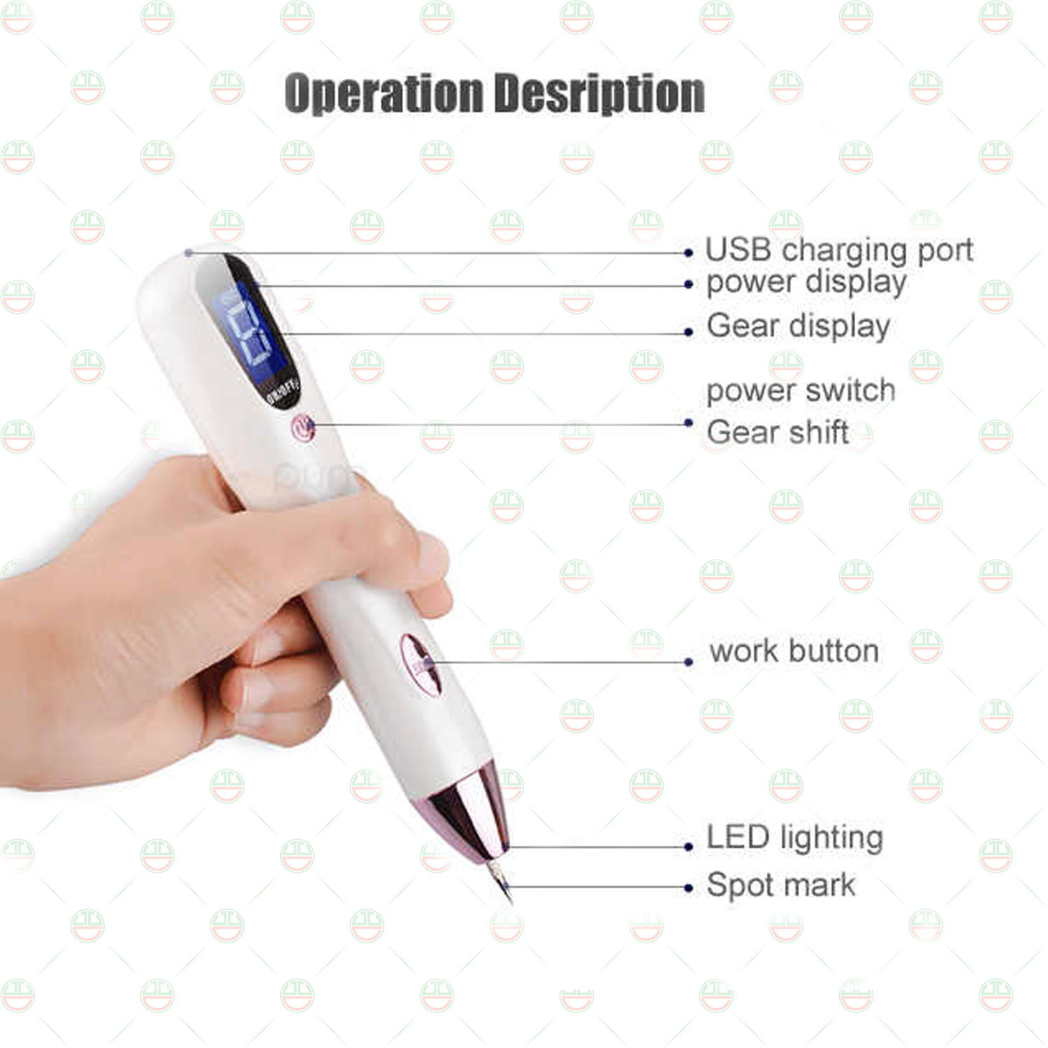 Bút Xóa Đốt Nút Ruồi KhoNCC Hàng Chính Hãng - Tàn Nhang - Mụn Cóc - Thịt Dư - Có Đèn Led Hiển Thị Tự Làm Đẹp Hiệu Quả Một Cách Bất Ngờ - KLVQ-324-BXTN