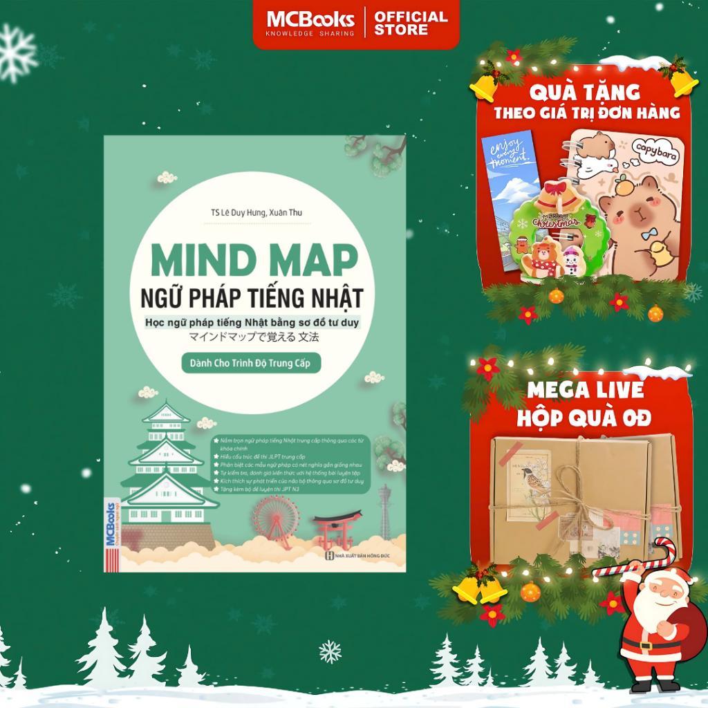 Sách - Mindmap Ngữ Pháp Tiếng Nhật Qua Sơ Đồ Tư Duy - Dành Cho Trình Độ Trung Cấp - MCBooks