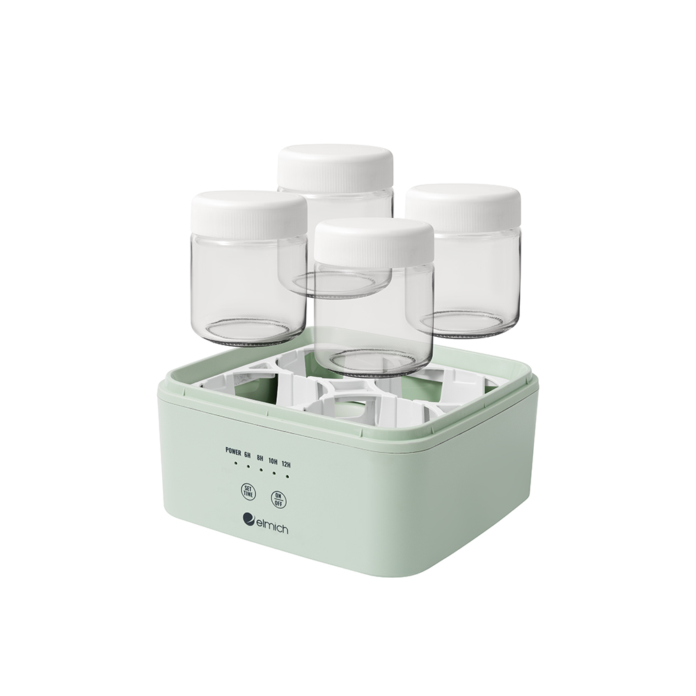 Máy Làm Sữa Chua Elmich YME0297 8W, Hàng Chính Hãng, Cảm Ứng Điện Tử, 4 Hũ Thủy Tinh 200ml - JoyMall