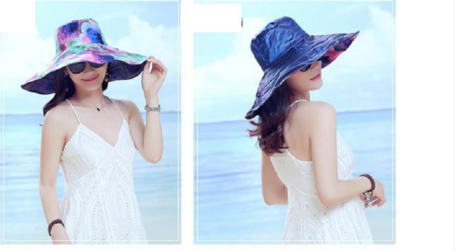 Mũ rộng vành chống nắng đội 2 mặt thời trang, nón chống nắng phong cách Hàn