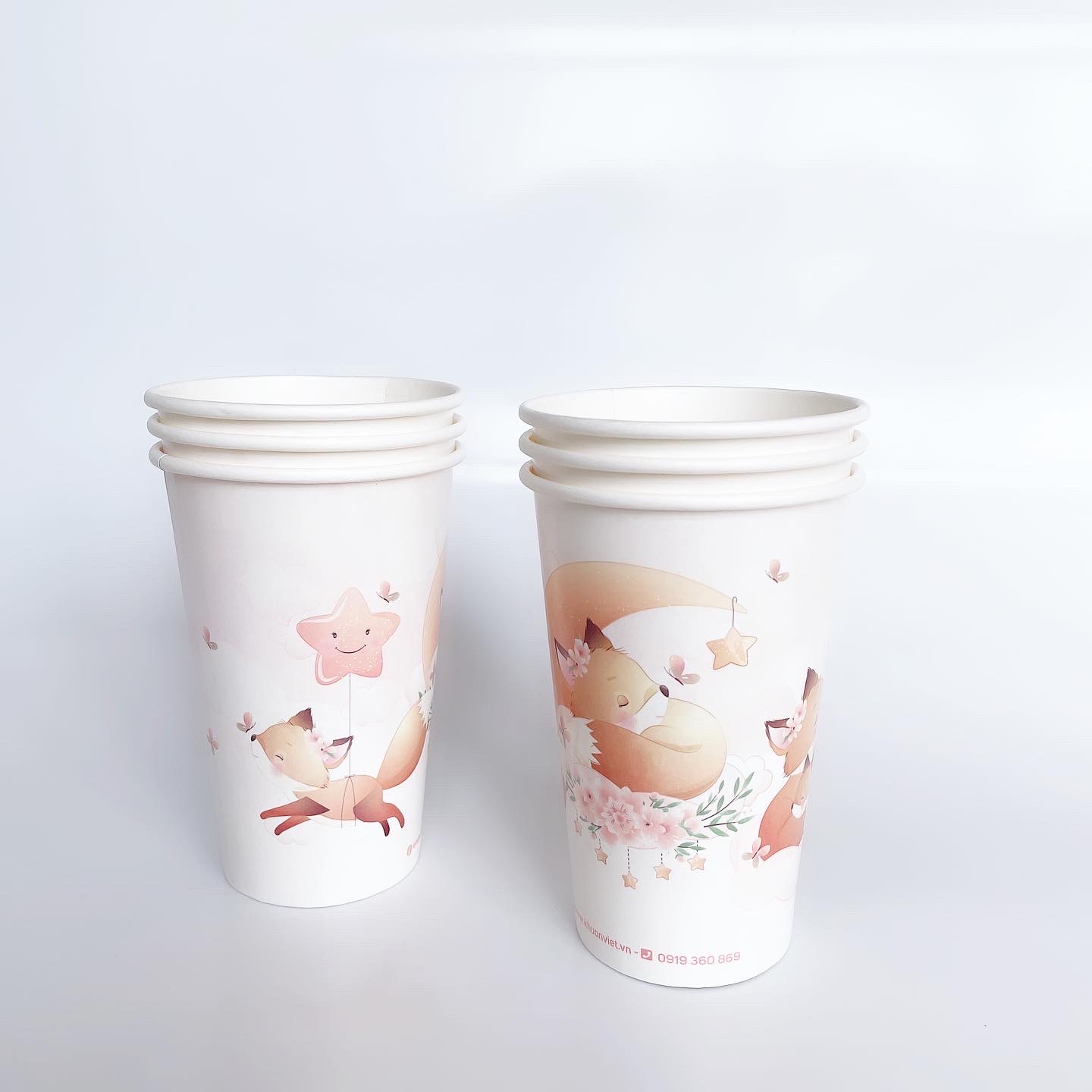 Ly giấy 16oz~472ml - Lốc 50 ly giấy có in họa tiết