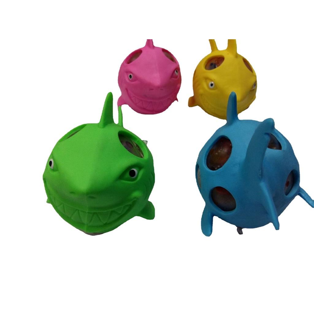 Cá mập squishy bóp ra hạt nở đồ chơi giải trí xả stress đàn hồi mềm mịn