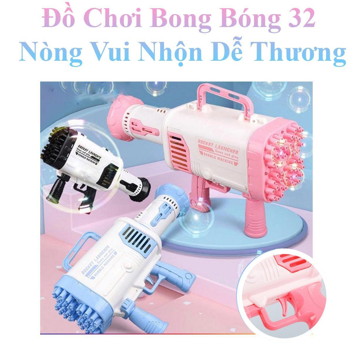 Combo 2 Đồ Chơi Bắn Bong Bóng 32 Nòng Vui Nhộn Kèm Lọ Xà Phòng