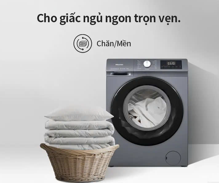 Máy giặt Hisense Inverter Pro 10.5 kg WF105N1 Giặt hơi nước diệt khuẩn, bảo hành 3 năm - HÀNG CHÍNH HÃNG