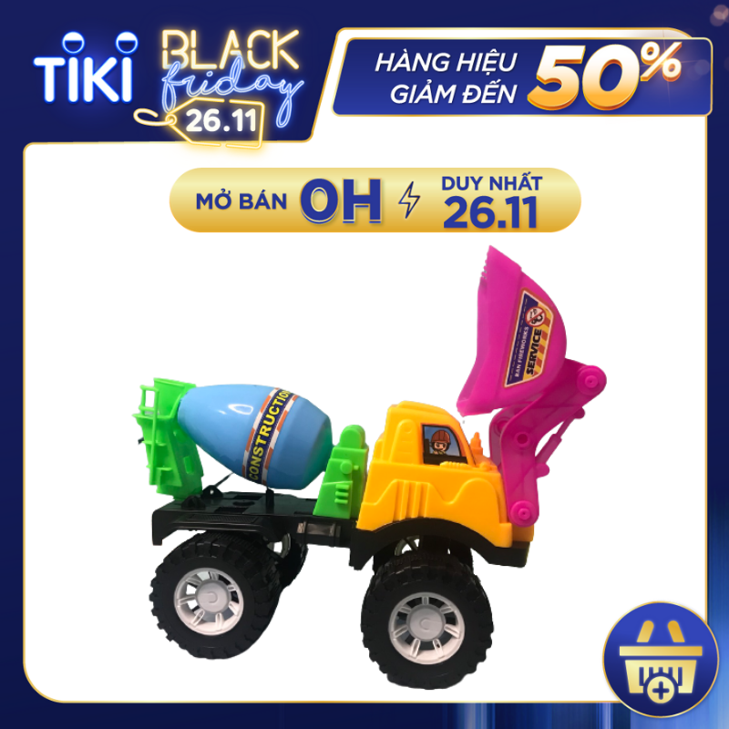 Đồ chơi Ô Tô Xe Ben Trộn Bê Tông Máy Xúc Xe Công Trình cho bé trai Temo Toys