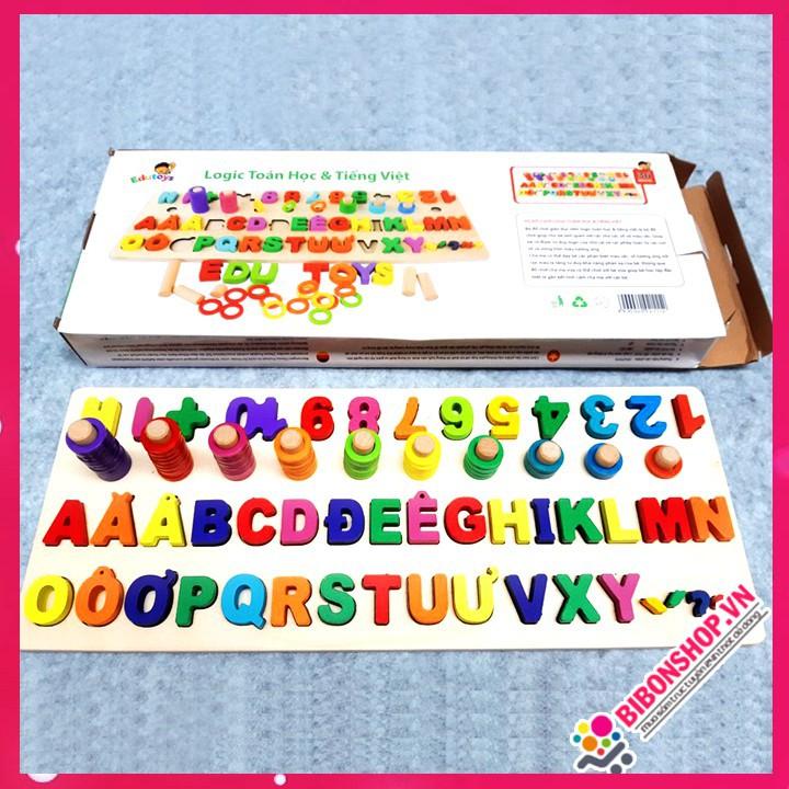 Đồ chơi bằng gỗ Bảng Chữ Cái Tiếng Việt Cột Tính Và Chữ Số Bằng Gỗ Mã BHT