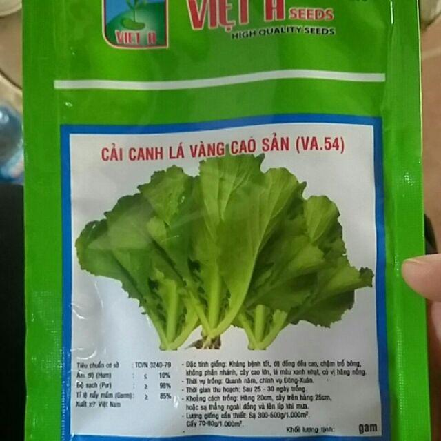 50g Hạt giống cải canh lá vàng cao sản