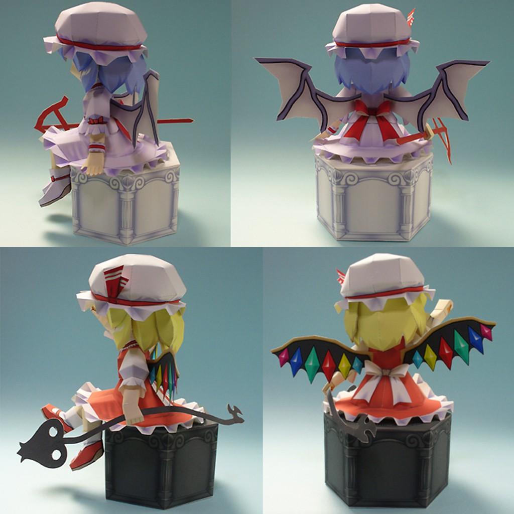 Mô hình giấy Anime Game Chibi Remilia Scarlet va Flandre Scarlet - Touhou Project