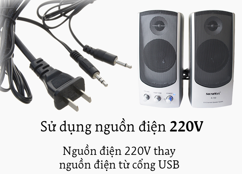 Loa vi tính SoundMax A140 - 2.0 - Hàng Chính Hãng