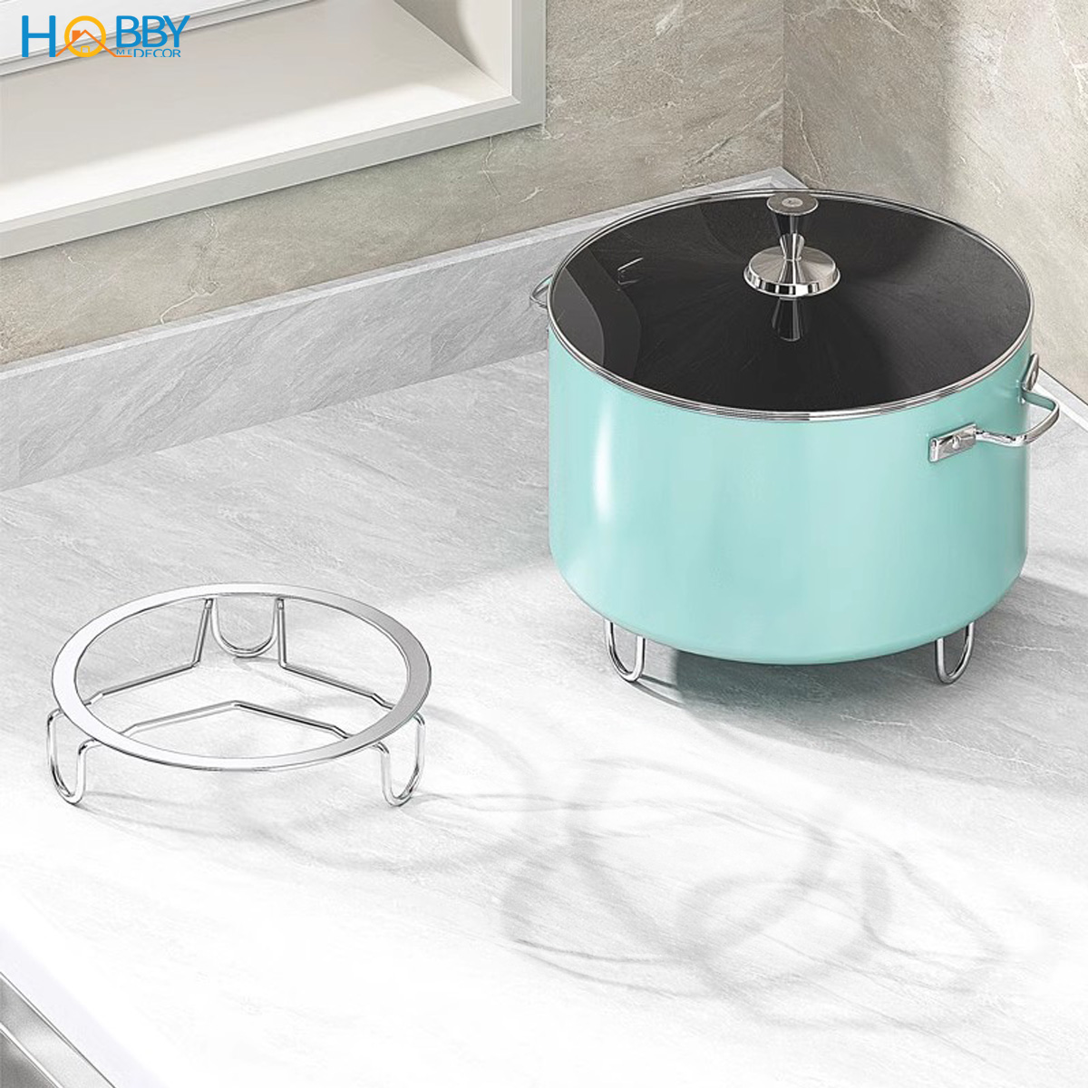 Rế lót nồi xoong đĩa khi nấu hình tròn inox 304 hobby home decor RN3