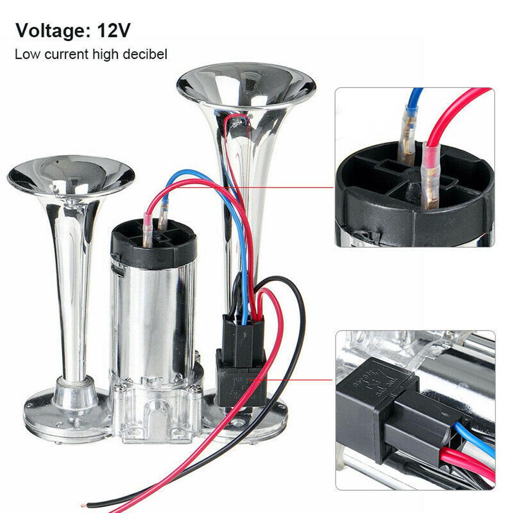 150DB Car Horn Electric Horn Loudspeaker Dual Trumpet Electric Horn Air Horn 12V with Relay for Car Boat Truck