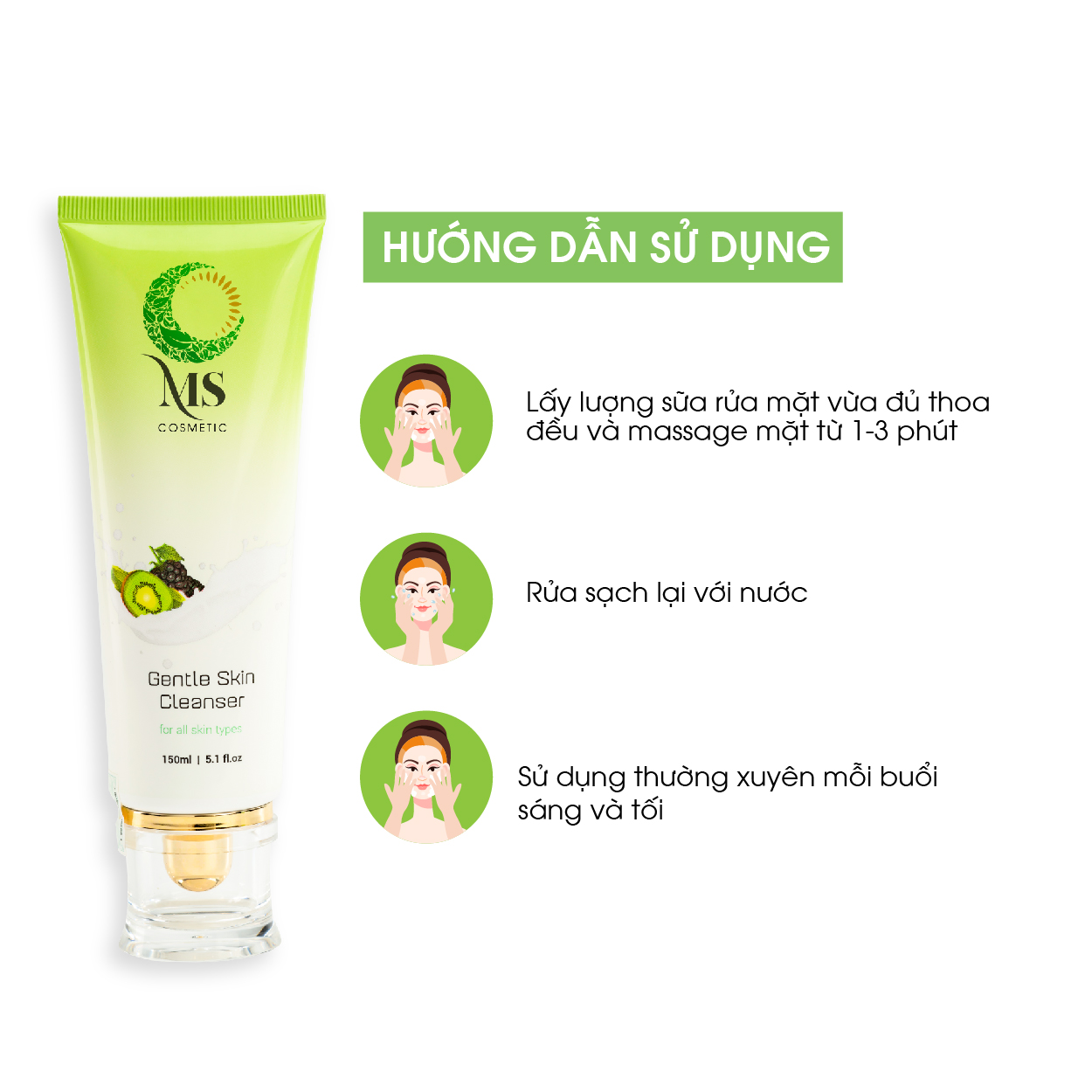 [Combo] 1 Thanh Lăn Mụn MS 5ml + 1 Serum Phục Hồi Da Hyaluronic Acid B5 - JOA GREEN (TẶNG 1 Sữa Rửa Mặt MS 150ml) - MỸ PHẨM MS COSMETIC