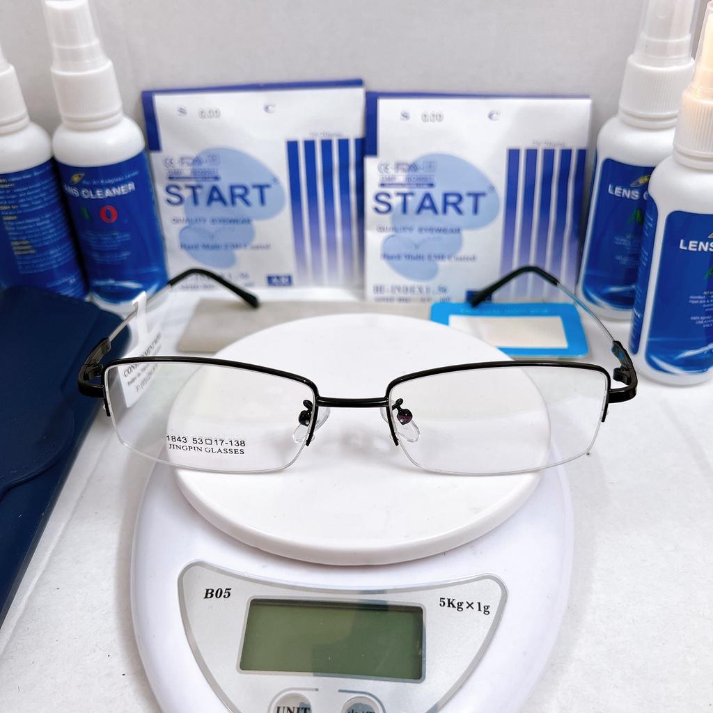 Gọng kính KT0367UNIQUI  siêu dẻo gọng thể thao nửa viền cao cấp nam nữ màu Đen black