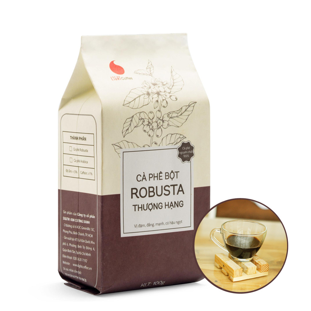 Cà Phê Nguyên chất 100% Robusta Thượng Hạng - Light Coffee (100g)