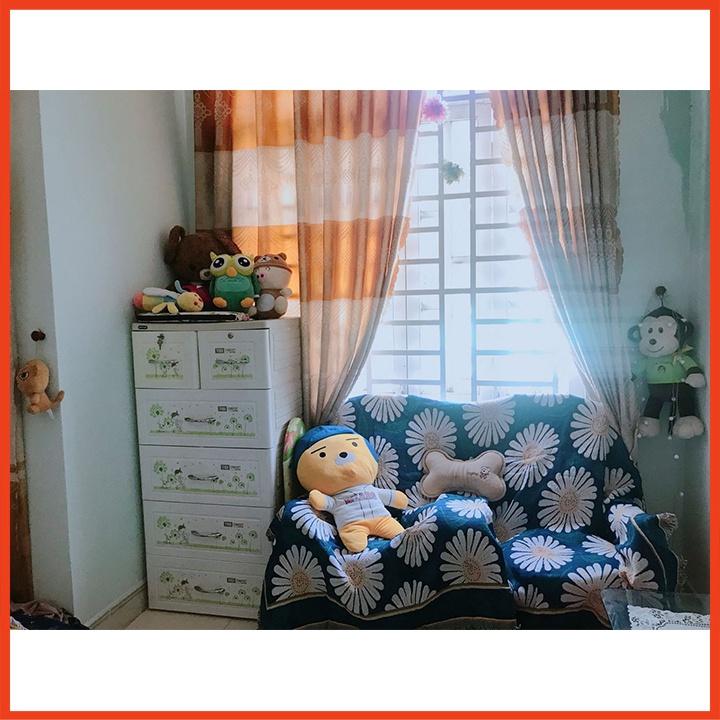 Thảm Sofa, Thảm Trang Trí Thổ Cẩm Cotton Fabric - 130cm x 180cm Hoa Cúc