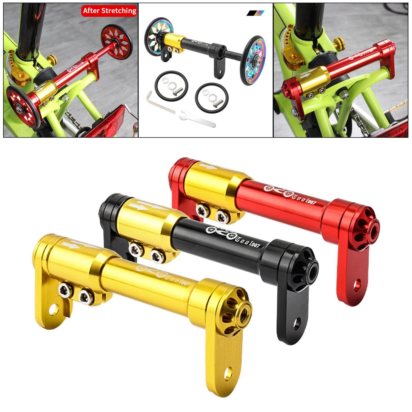 Folding Bike Extension Rod Walking Transport Parts Black