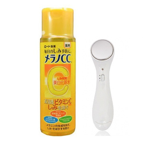 Nước Hoa Hồng Trắng Da Trị Thâm Nám CC Melano Rohto 170ml Tặng Kèm Máy Massage Mặt Ion Thẩm Thấu Kem Dưỡng