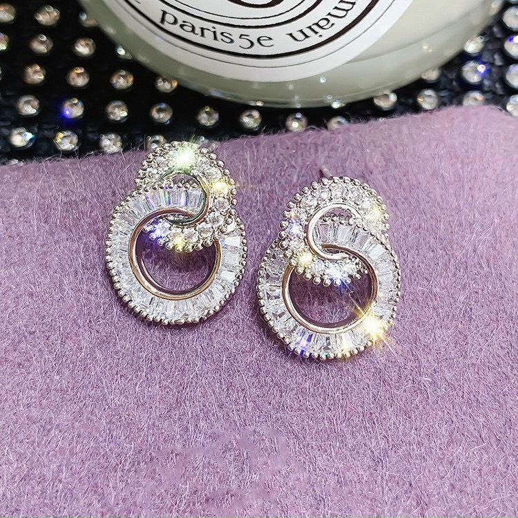 Bông Tai Bạc Hình Số 8 Đan Xen BTBX TH211