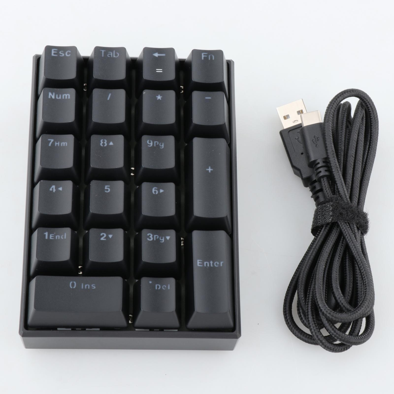 K23 Mini  LED Backlit Numeric Keypad USB- Home Use 21-Key Blue