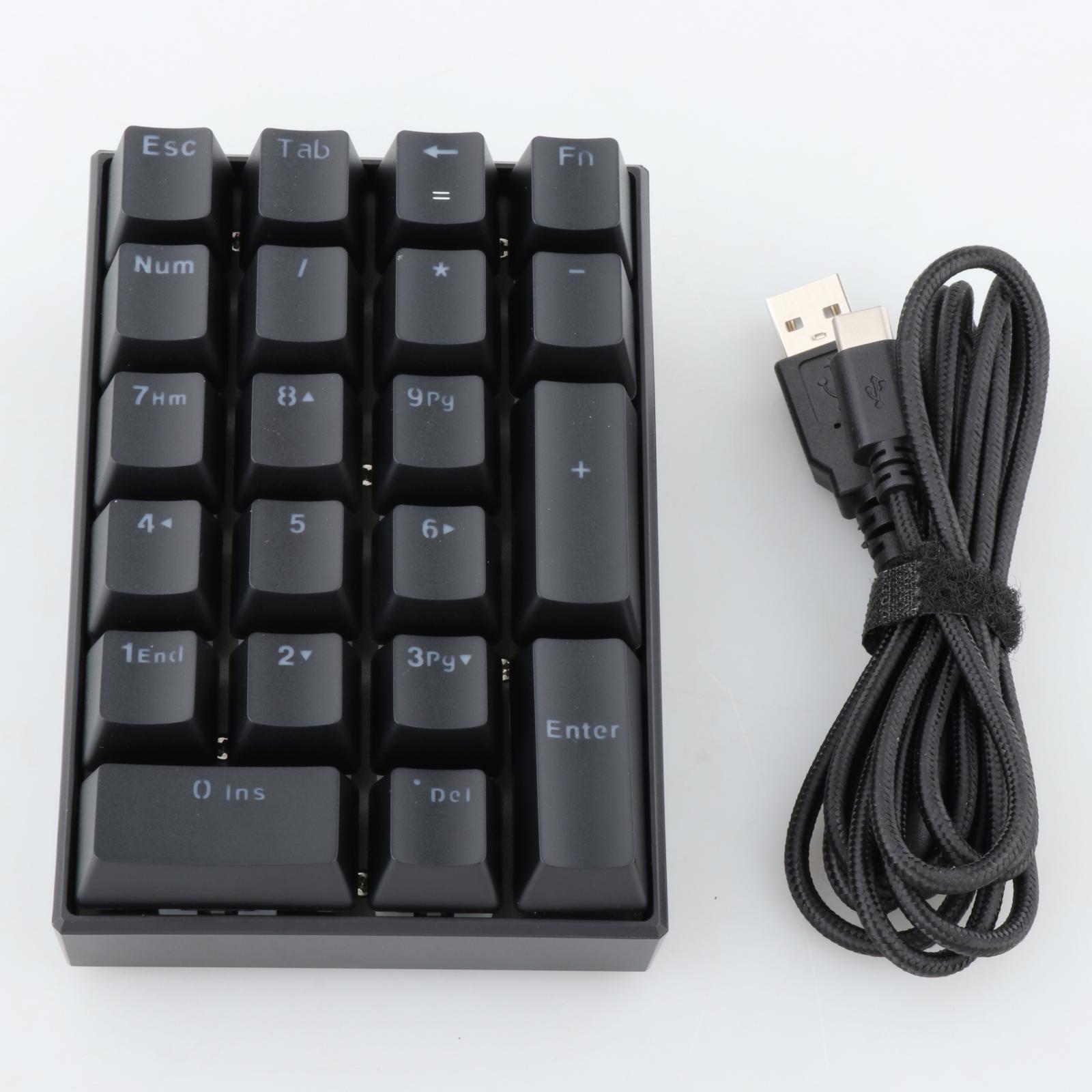 K23 Mini LED Backlit Numeric Keypad USB- Home Use 21-Key Blue