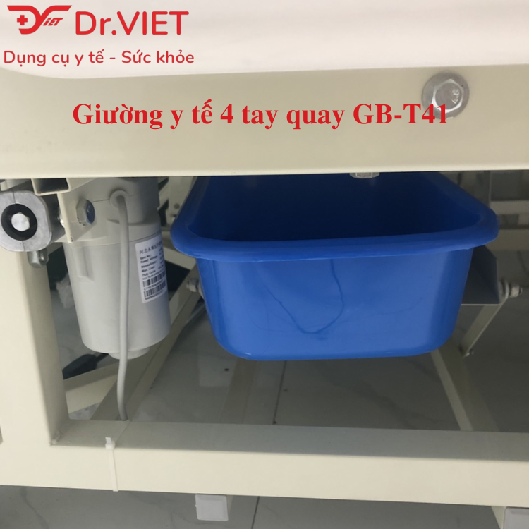 Giường Y Tế Đa Năng 4 Tay Quay LUCASS GB-C41 (GB-T41) Chính Hãng - Nâng Chân, Nâng Lưng, Nâng Đầu, Có Bàn Ăn