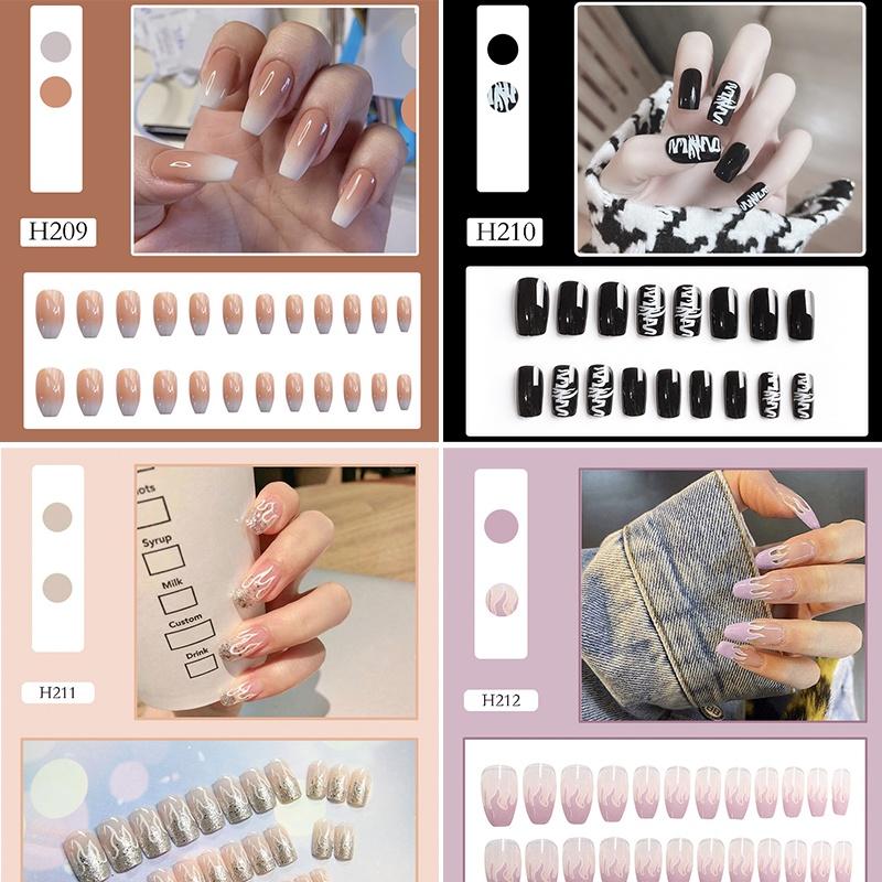 Bộ 24 Móng Tay Giả Kèm Keo Dán Trang Trí Móng Tay DIY