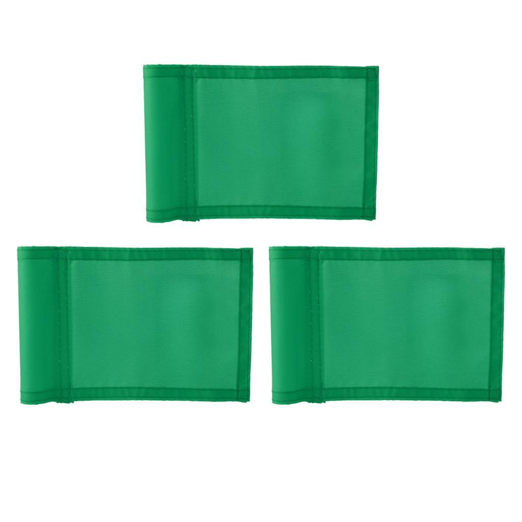 3Pcs Practice Golf Hole Pole Cup Flag,Outdoor Garden Golf Sports Training Aid,Backyard Putting Green Flag Replacement - Green