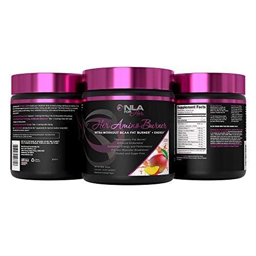 NLA for Her - Her Amino Burner - Intra-Workout BCAA Fat Burner + Energy - Sustained Energy, Focus, and Endurane. Promotes Fat Loss & Boosts Metabolism - Mango Passion - 195 Grams