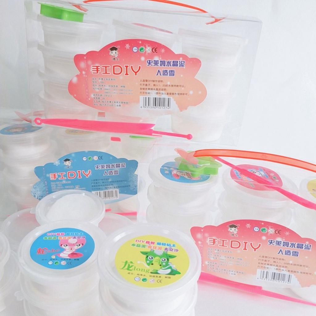 Hộp 12 hũ slime mây màu trắng dạng sữa bò cực đẹp nhũ đa dạng đồ chơi slam squishy