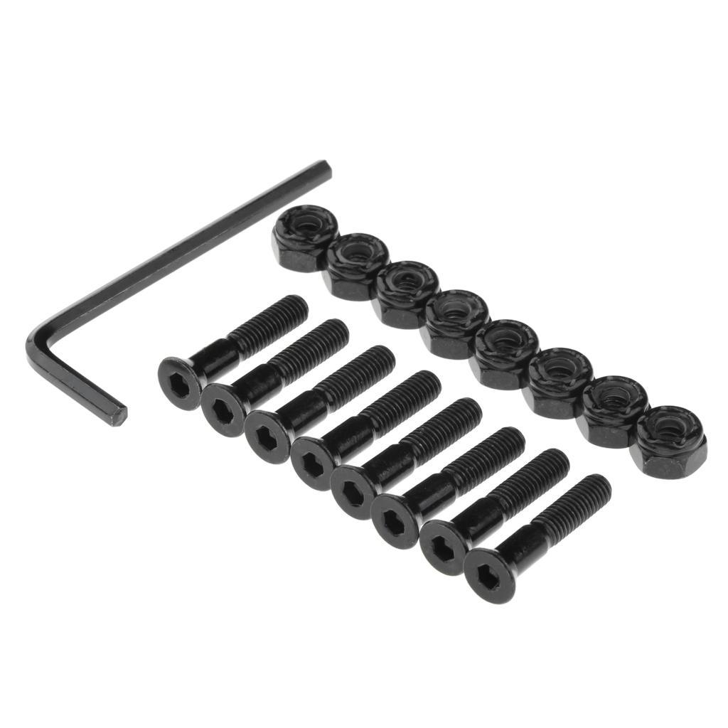 1 Set Skateboard Longboard Hardware with with L wrench 8 Black