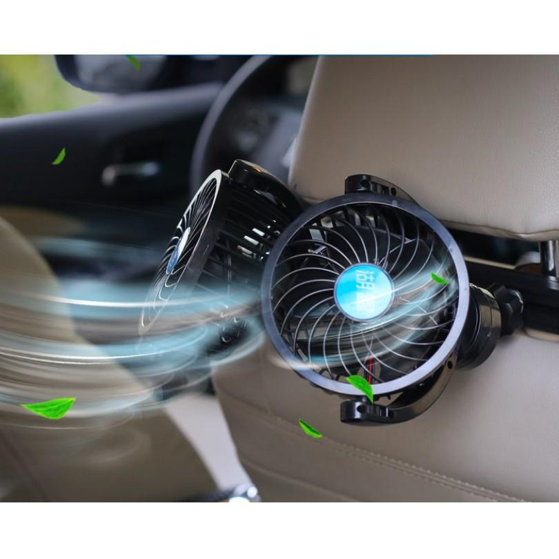 Quạt đôi trên ô tô siêu mát DOUBLE WIND - Phiêu cùng xế yêu! 12v xoay 360 độ - ShopToro - AsiaMart