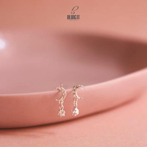 Bông tai Blingit mặt trăng hạt tròn BIBT439