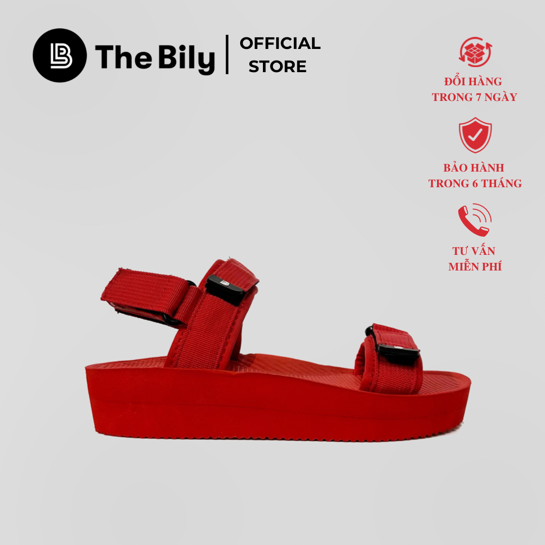 Giày Sandal Nữ The Bily 03W Quai Ngang - Màu Đỏ BL03WD 