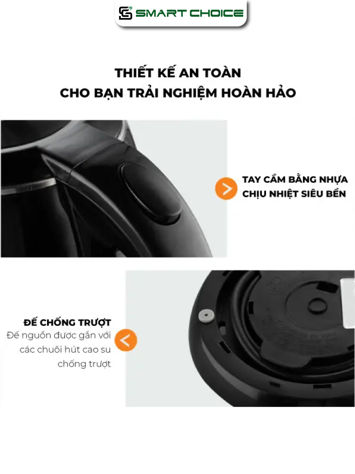 Ấm Siêu Tốc SMARTCHOICE SCG-K004 1.8L Có Nút Giữ Ấm Tiện Lợi, Công Nghệ Sôi Nhanh BH 18 Tháng Hàng Chính Hãng