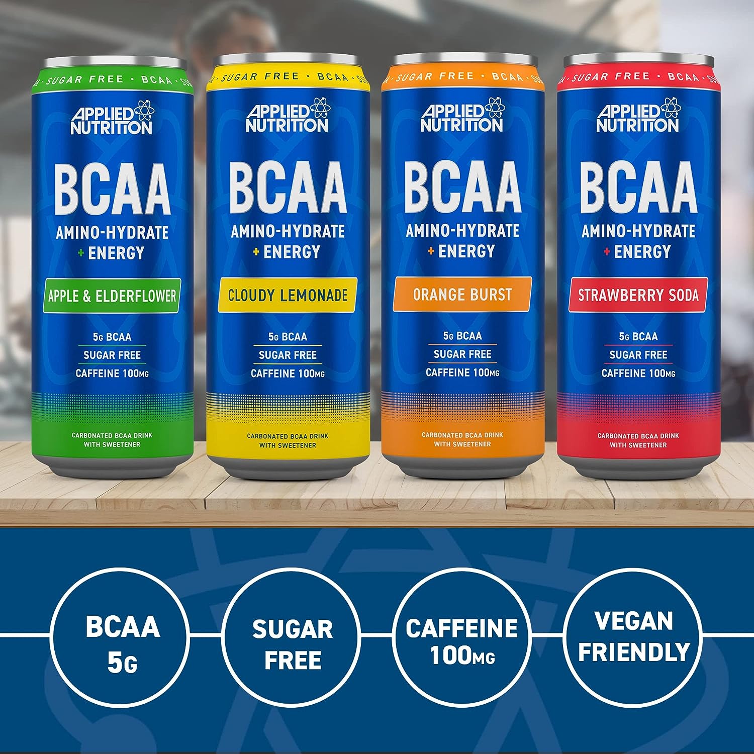 Applied Nutrition Lon BCAA Functional Drink Can 330 ml Có Caffein và B3,B6,B12 Hỗ Trợ Thúc Đẩy Năng Lượng Mạnh Mẽ Khi Tậ