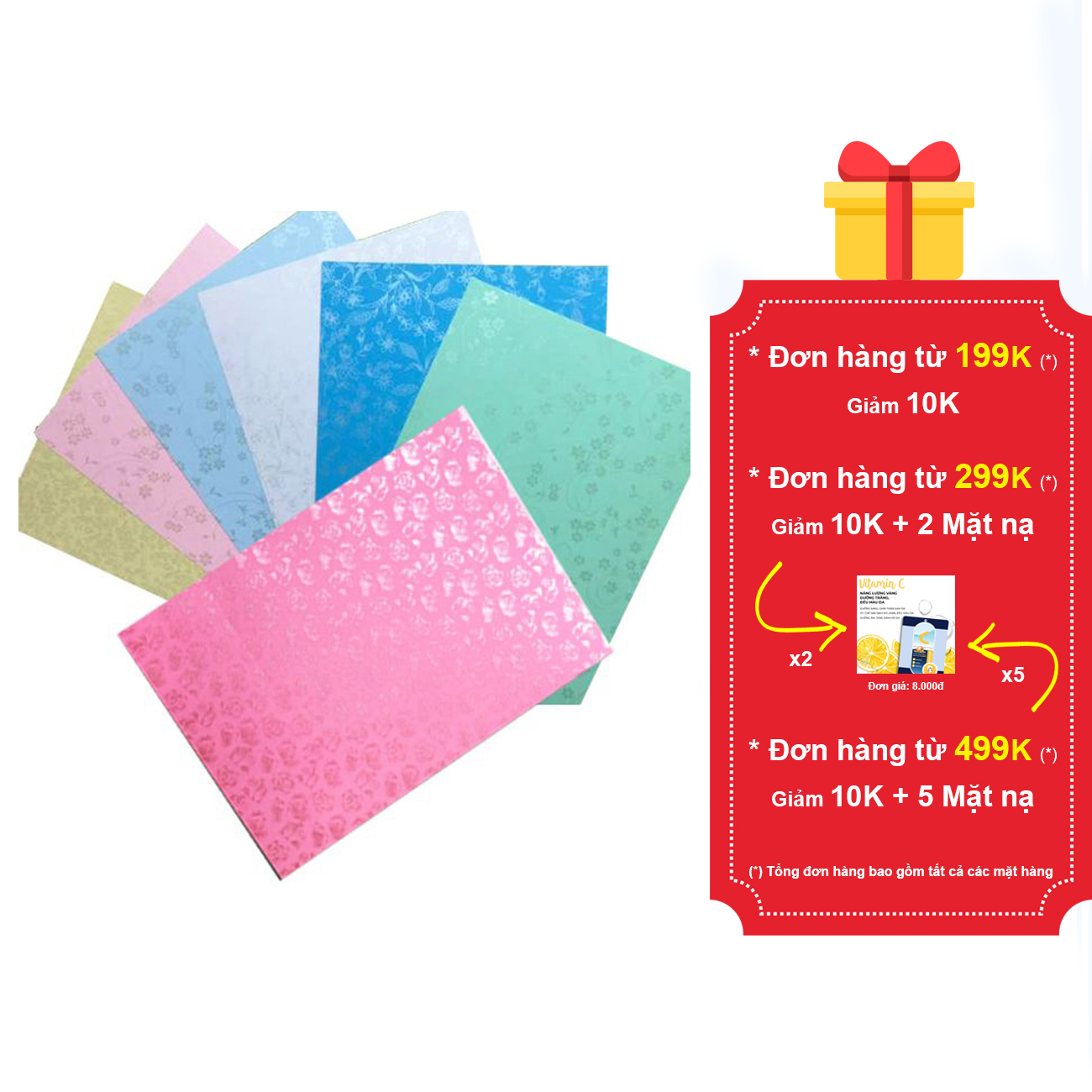 Bìa thơm hoa văn 2 mặt loại dày ĐL 160