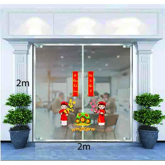 Decal Dán Tường Bé Chào Xuân
