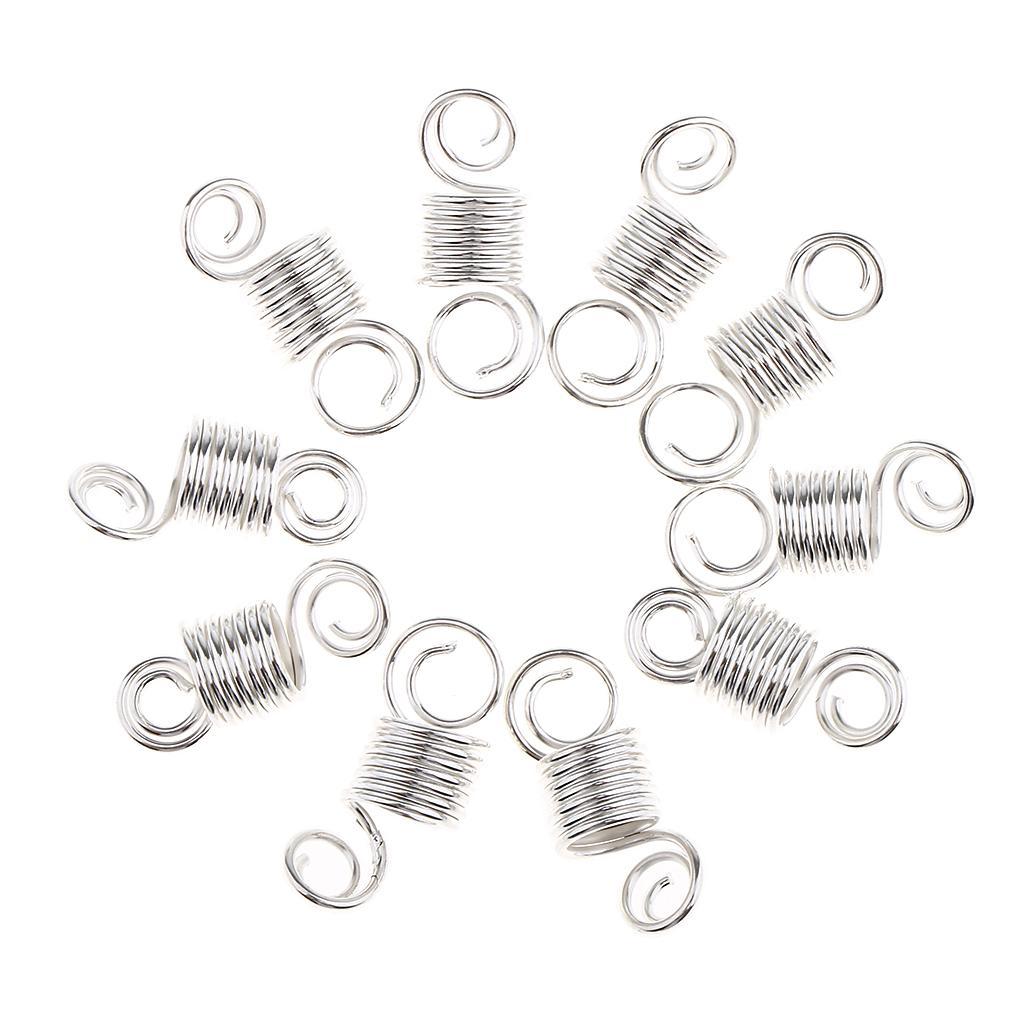 10 Pieces Spiral Clips Hair Coil Dreadlocks Braid Beads Jewelry
