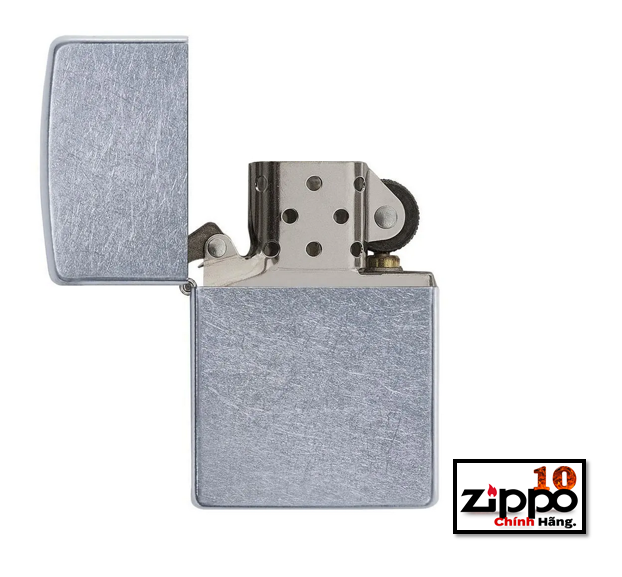 Bật lửa Zippo 207 Classic Street Chrome (vỏ đồng thau mạ crom xước bụi) - Chính Hãng 100%