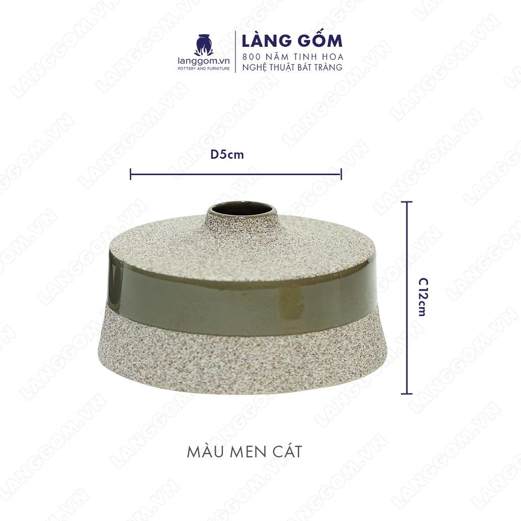 Bình hoa, lọ hoa Gốm sứ Bát Tràng cao cấp Men mát hình hộp miệng túm dùng làm quà tặng, trang trí - Làng Gốm Bát Tràng