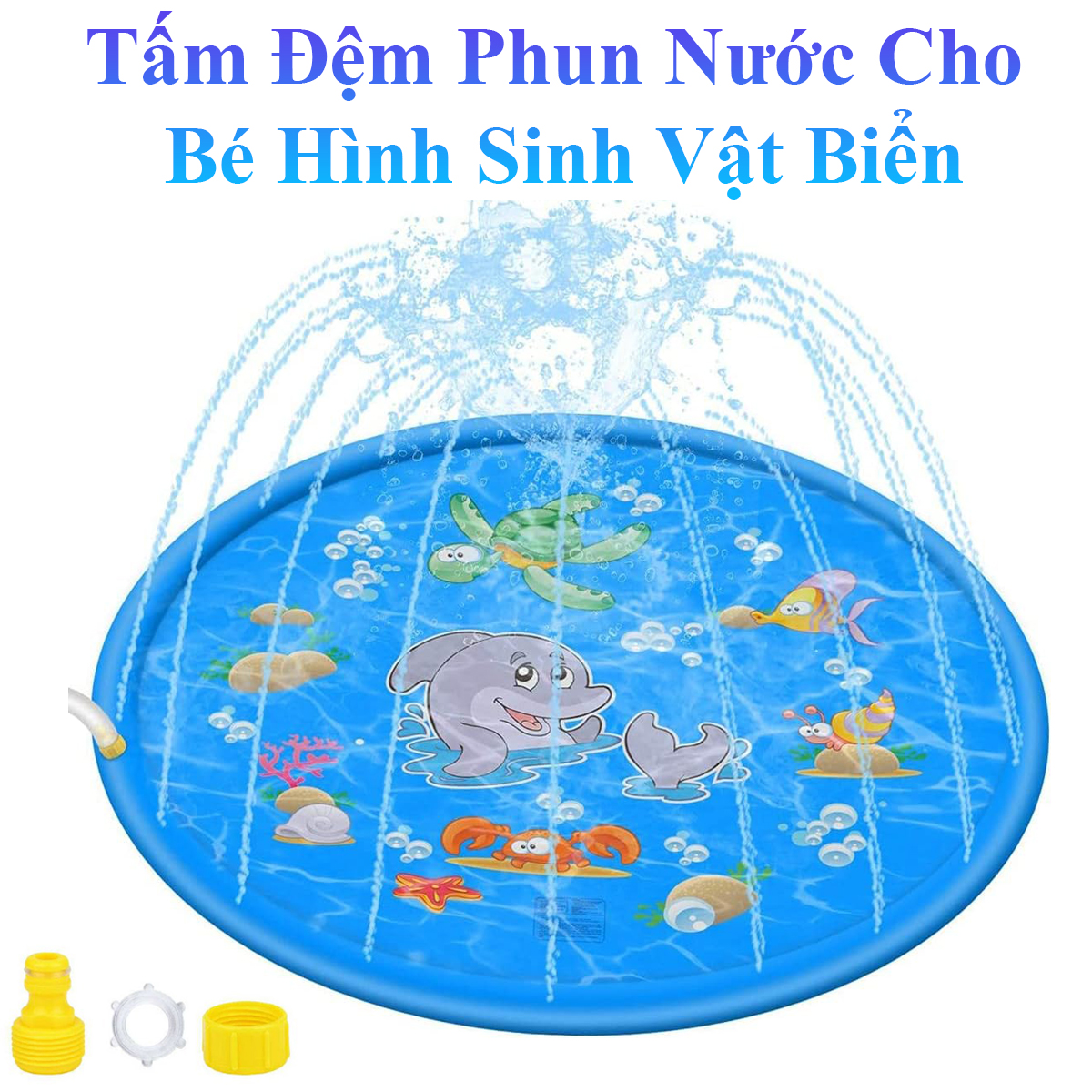 Tấm Đệm Phun Nước Cho Bé 1.6M Hình Sinh Vật Biển