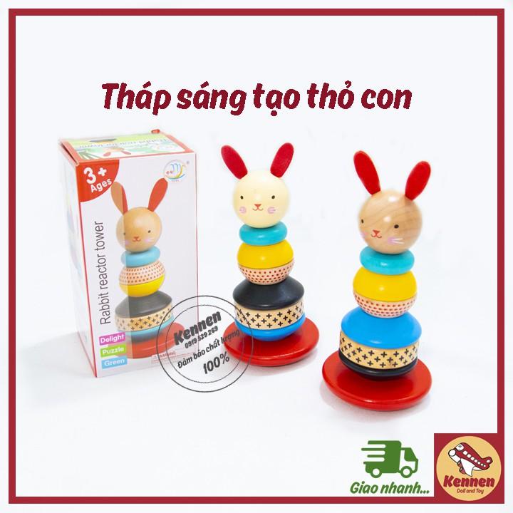 Xếp tháp cầu vồng giáo cụ montessori cho bé từ 1-3 tuổi