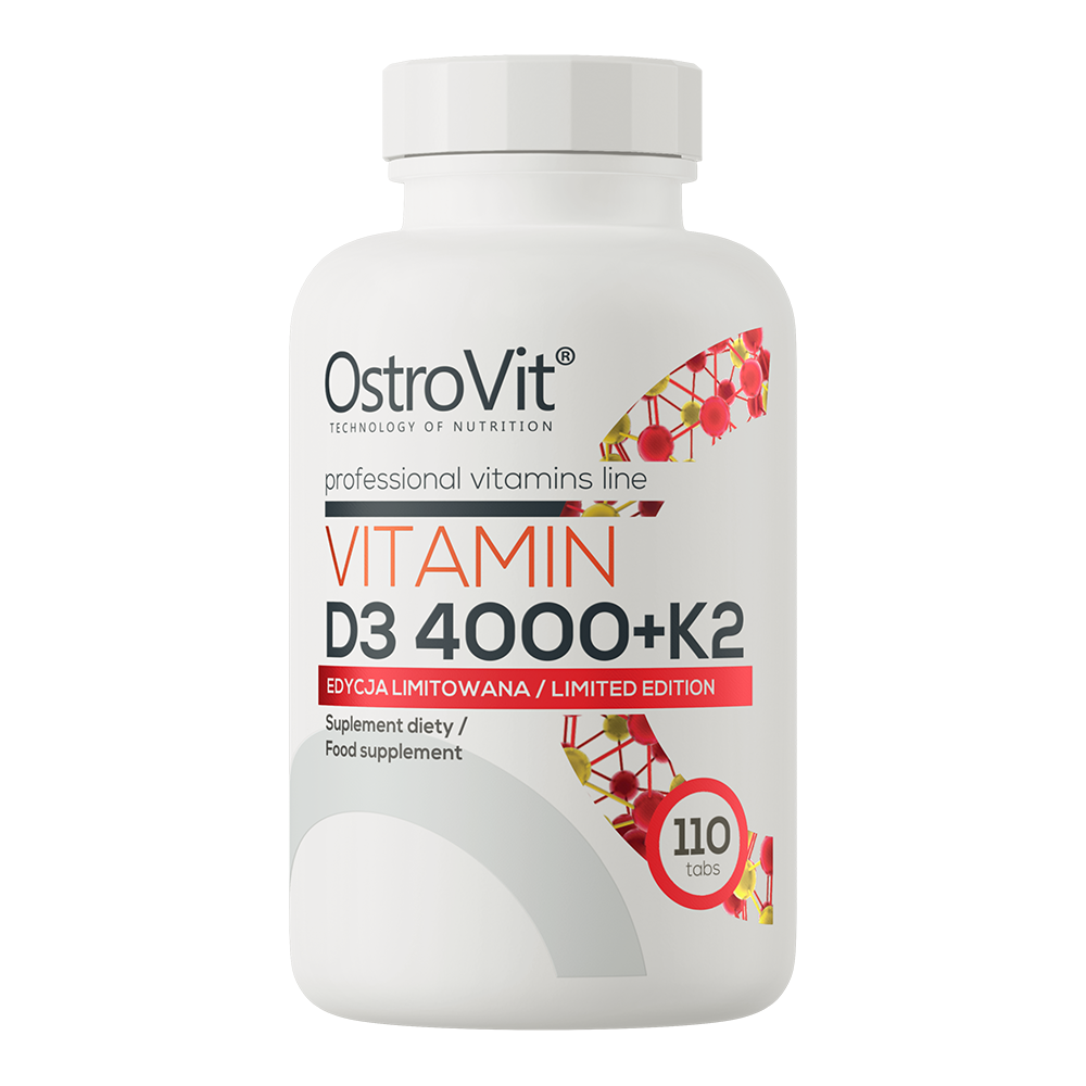 Viên uống bổ sung Vitamin D3 4000 + K2 (100 viên) OstroVit, Hỗ Trợ Hệ Miễn Dịch, Giúp Xương Răng Chắc Khỏe | Nhập Khẩu Ba Lan